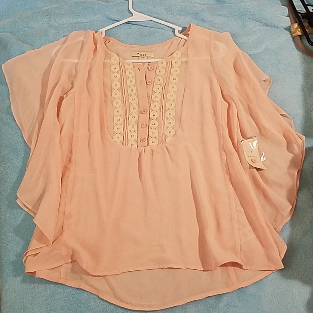 2/$10 Light Pink Sheer Shirt